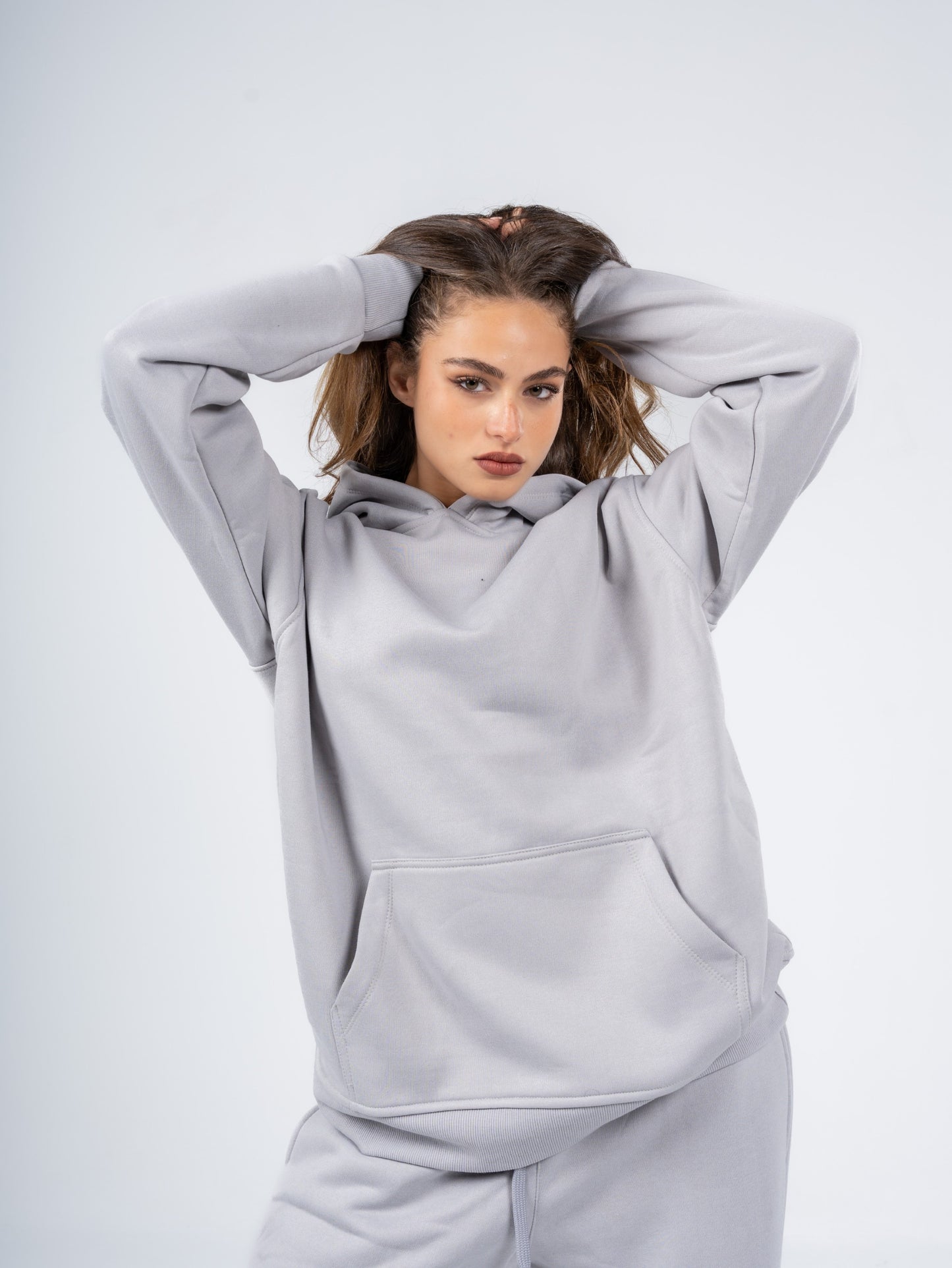 SILVER OVERSIZED HOODIE