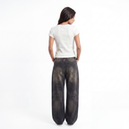 WHITE RIB BUTTON TOP