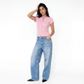 ROSE RIB BUTTON TOP