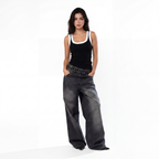 BLACK RIB TANK TOP