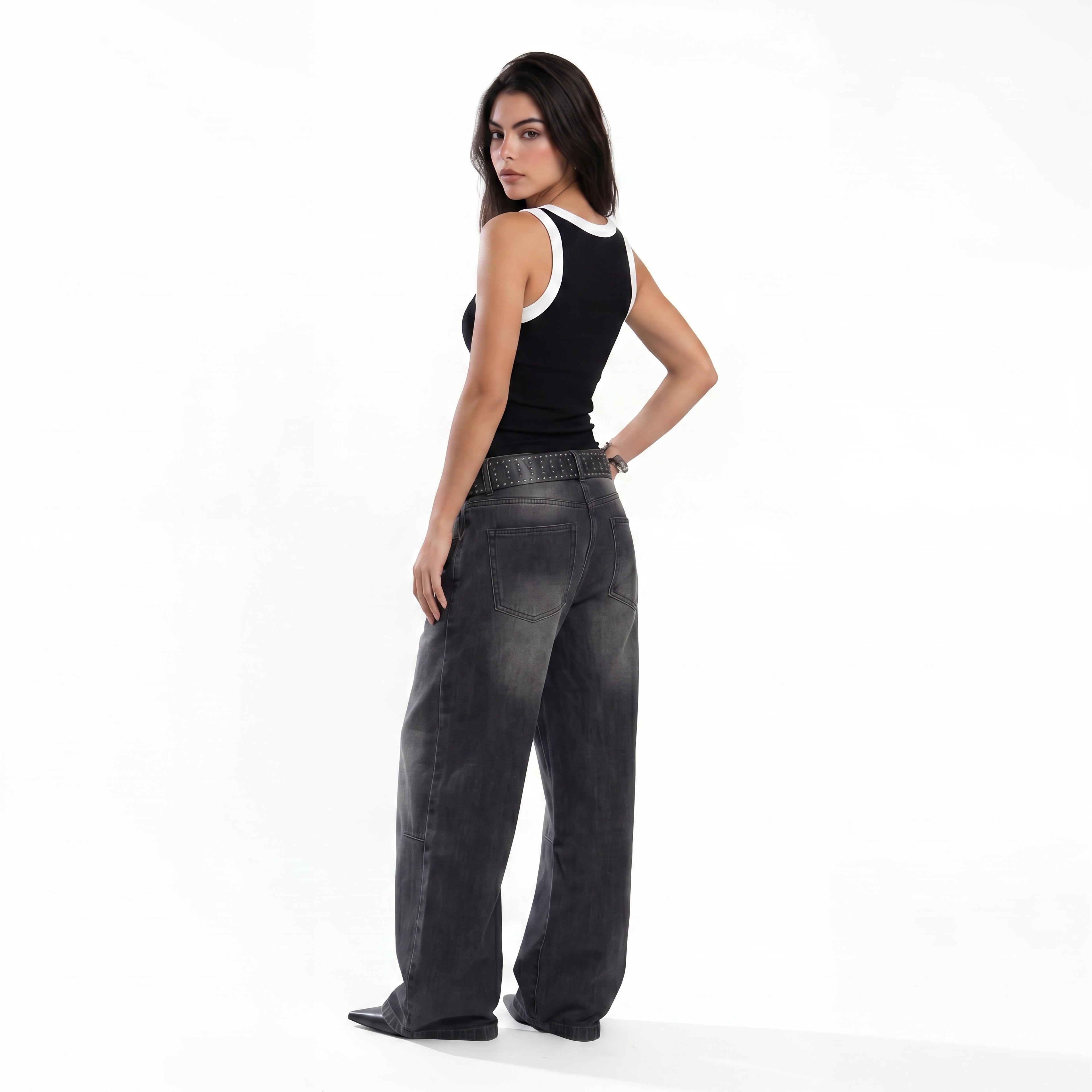 BLACK RIB TANK TOP