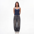 NAVY RIB TANK TOP