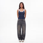 NAVY RIB TANK TOP
