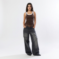BROWN RIB TANK TOP