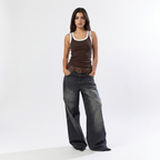 BROWN RIB TANK TOP
