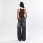 BROWN RIB TANK TOP