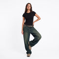 BLACK RIB BUTTON TOP