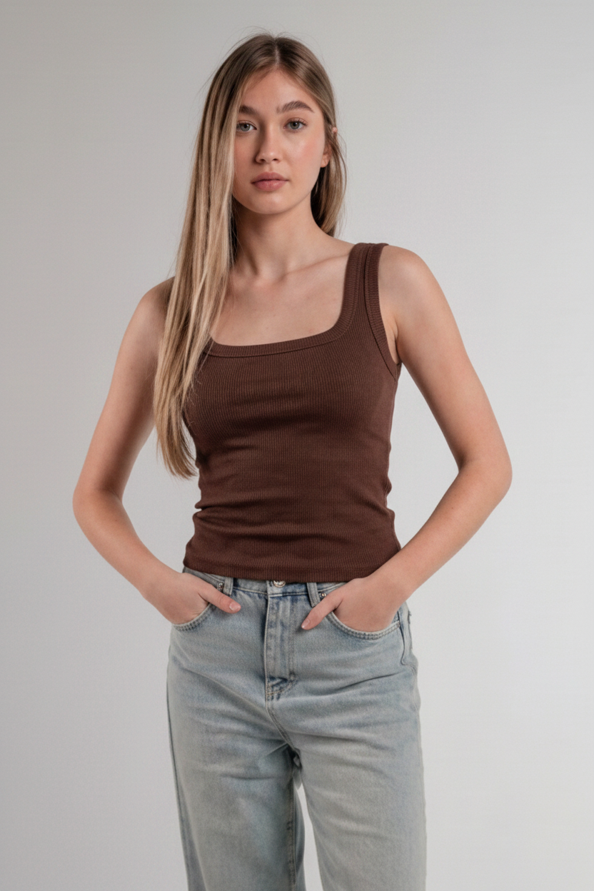 BROWN TANK TOP