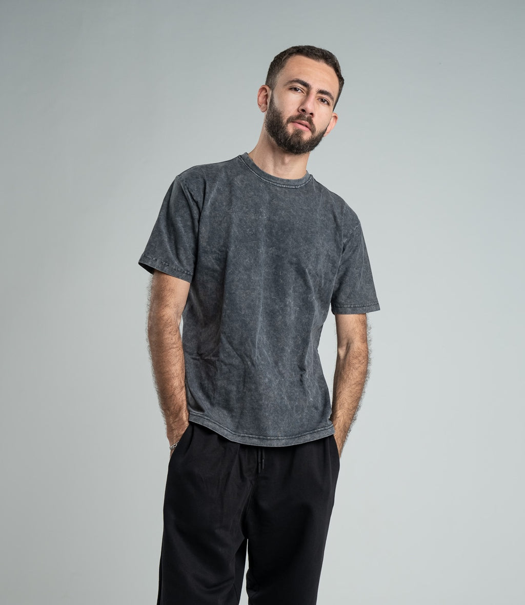 DARK GREY WASHED OVERSIZED HEAVY WEIGHT T-SHIRT