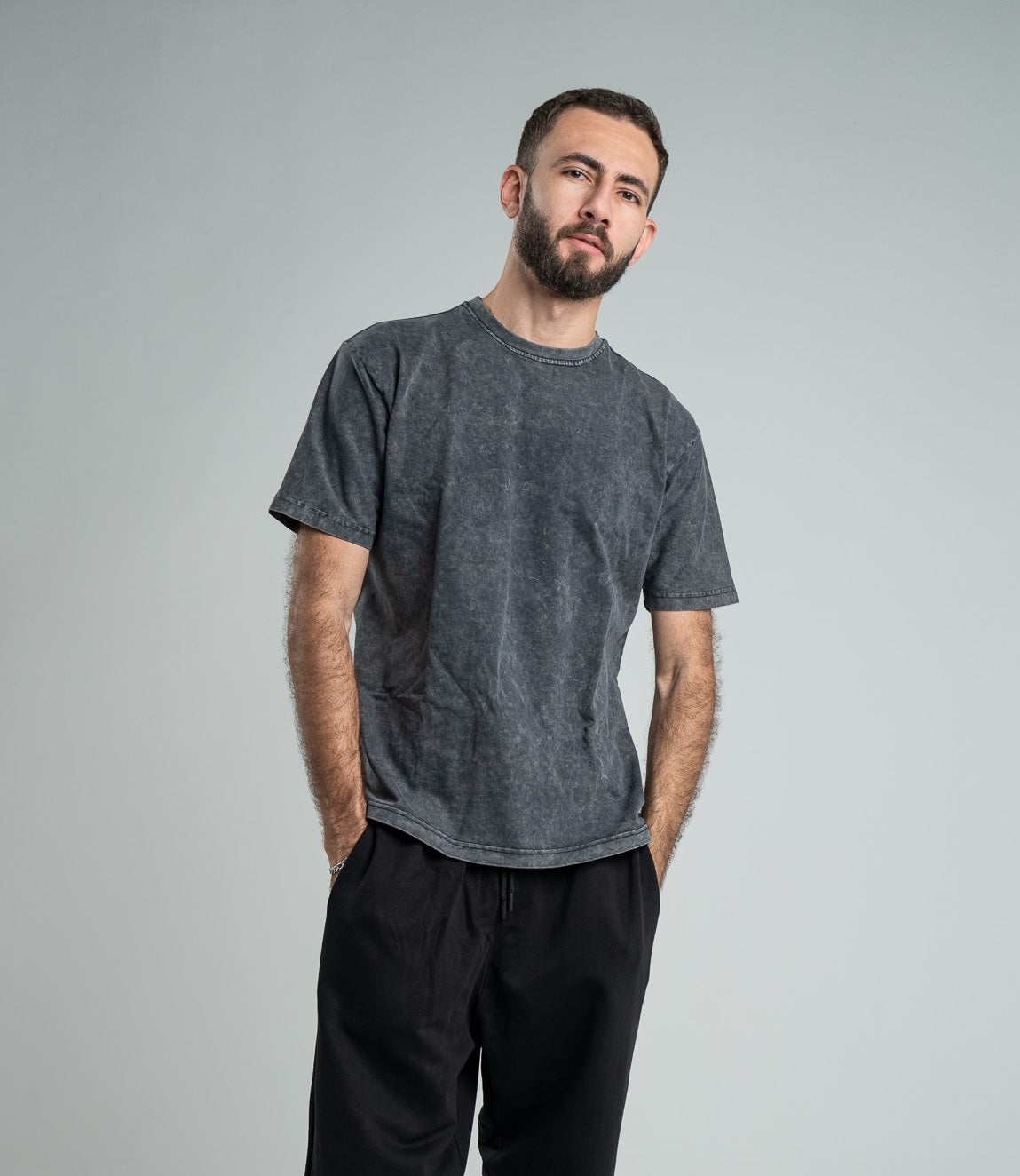 DARK GREY WASHED OVERSIZED HEAVY WEIGHT T-SHIRT
