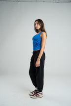 BLUE TANK TOP MICROFIBER WIDE NECK