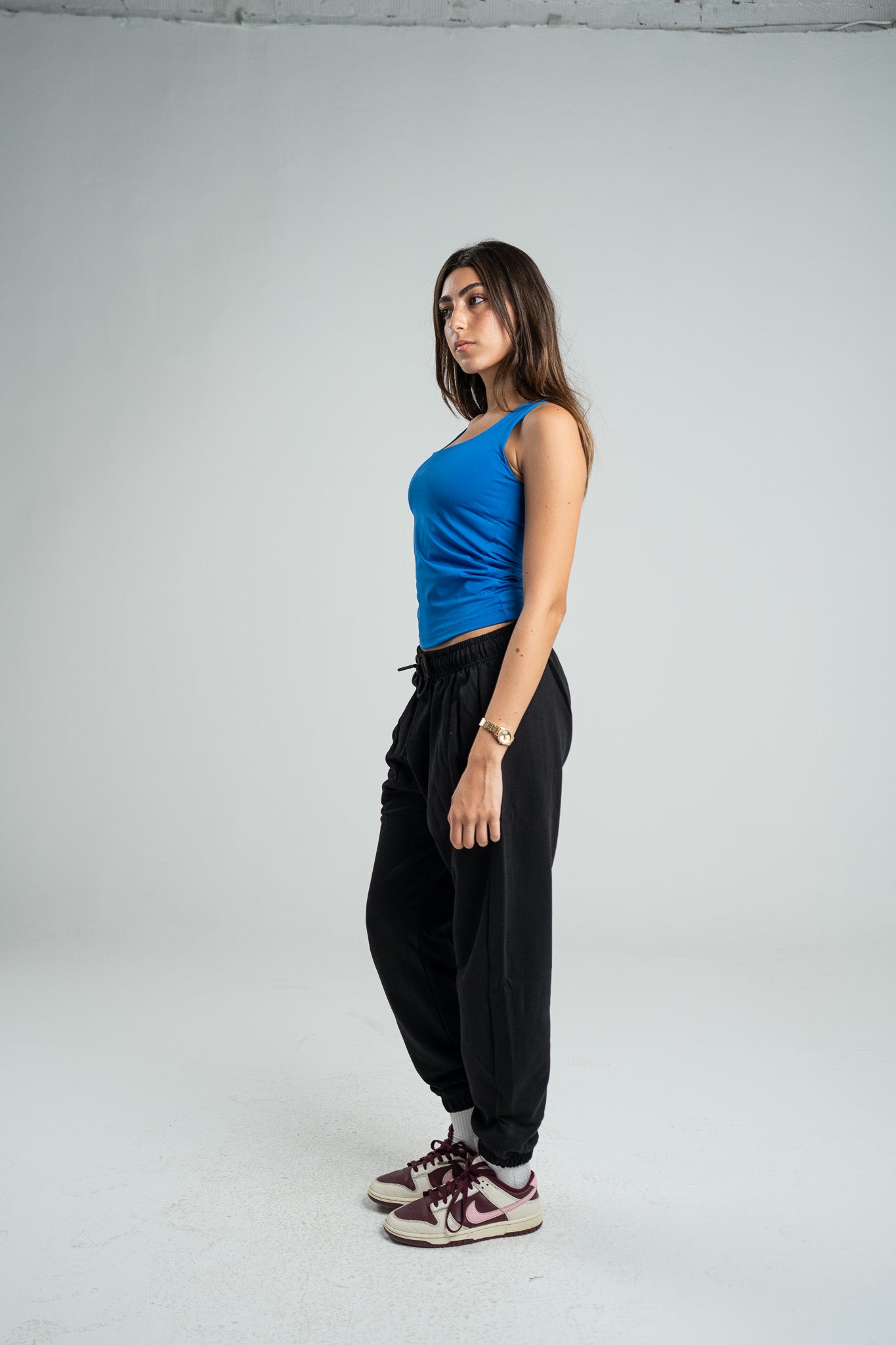 BLUE TANK TOP MICROFIBER WIDE NECK