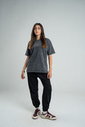 DARK GREY WASHED OVERSIZED HEAVY WEIGHT T-SHIRT