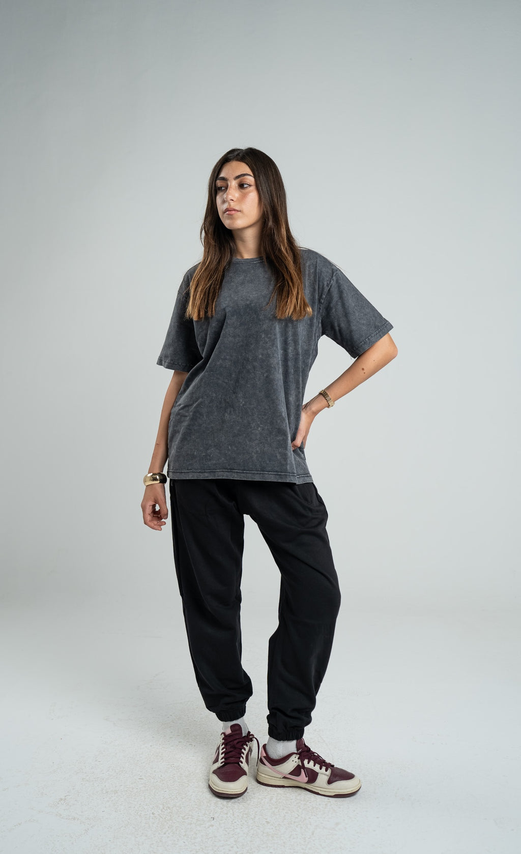 DARK GREY WASHED OVERSIZED HEAVY WEIGHT T-SHIRT