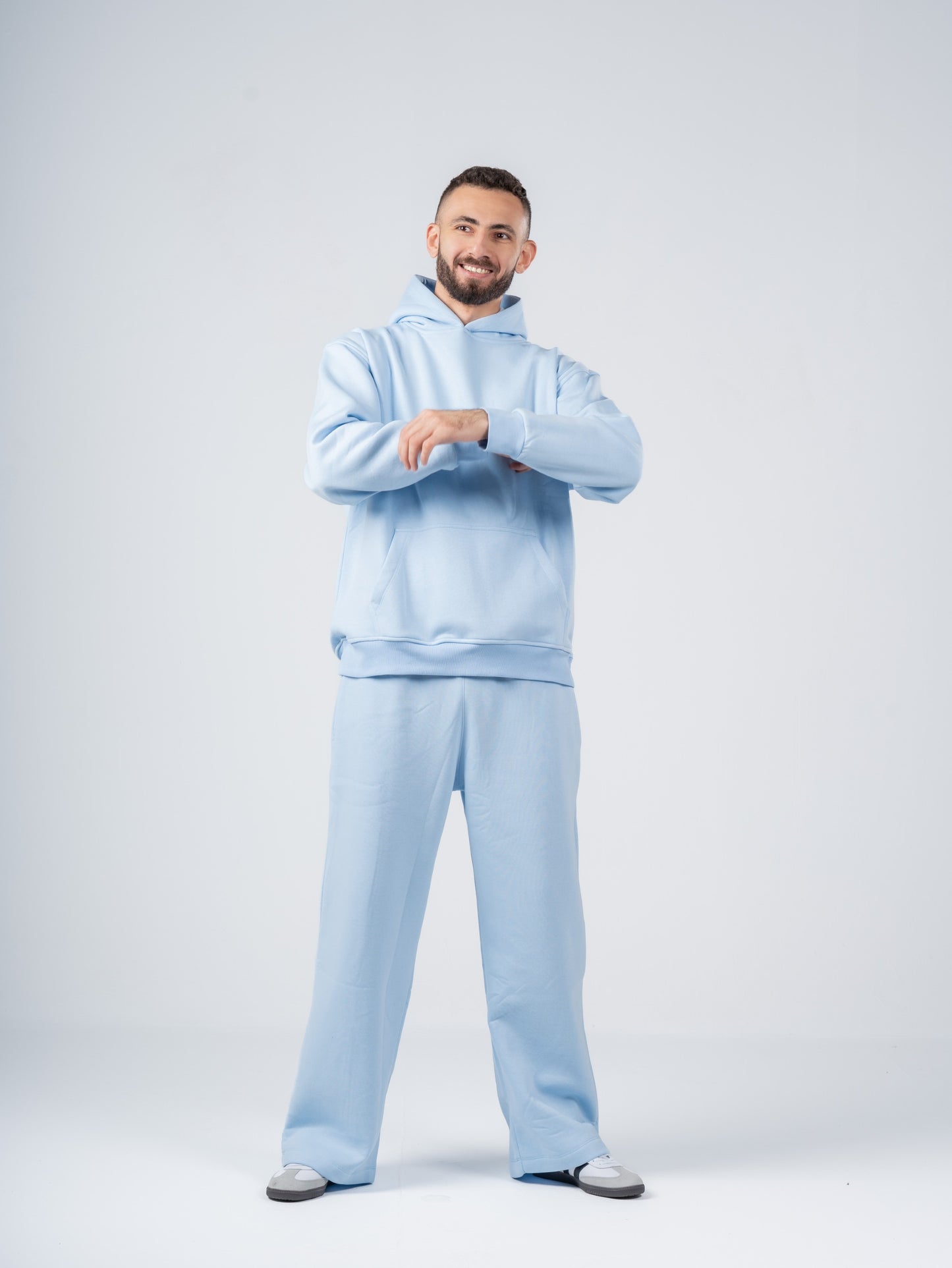 BABY BLUE WIDE LEG SWEATPANTS