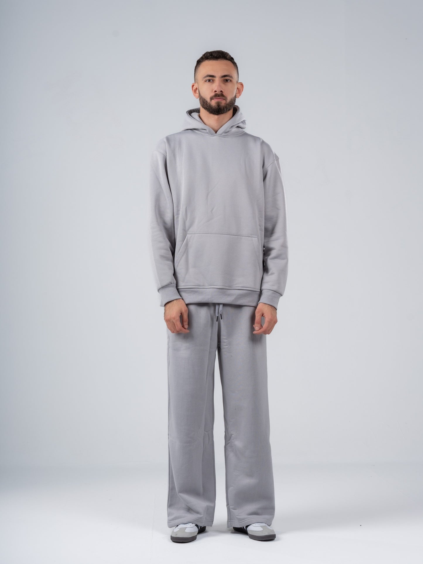 SILVER WIDE LEG SWEATPANTS
