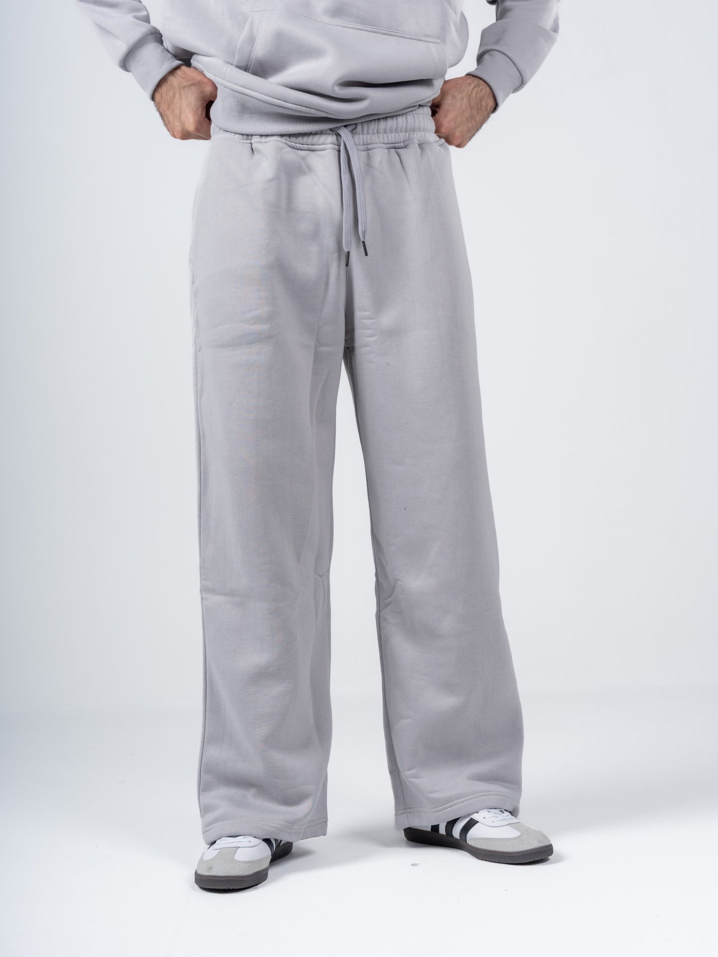 SILVER WIDE LEG SWEATPANTS