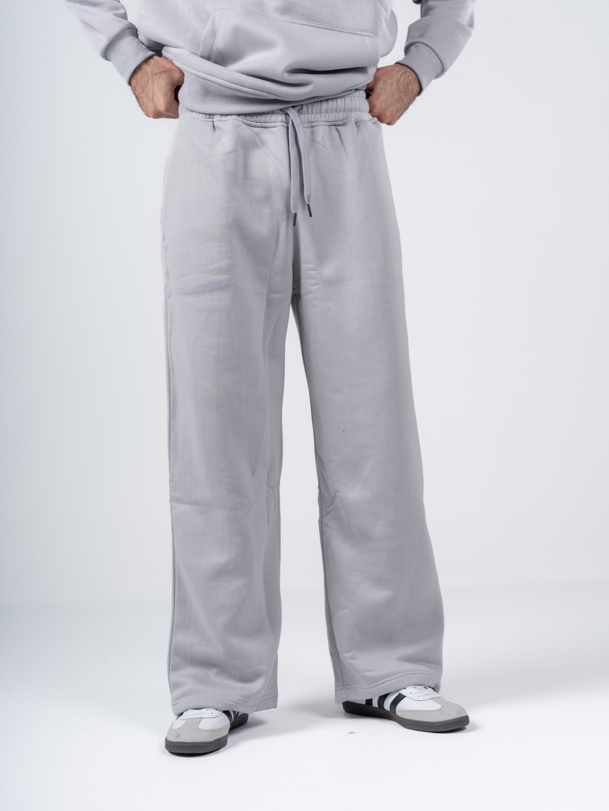SILVER WIDE LEG SWEATPANTS
