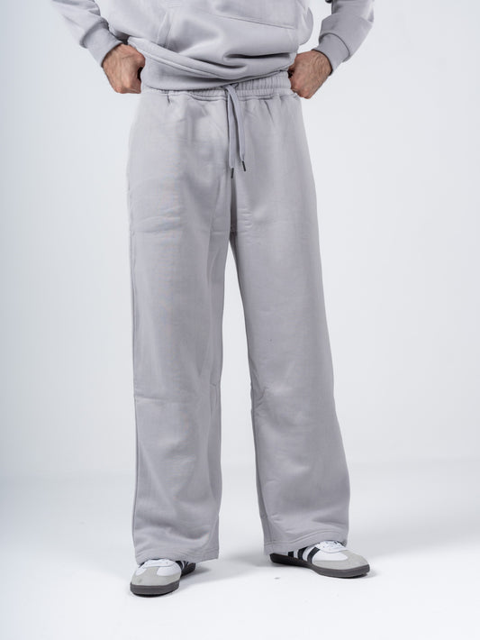 SILVER WIDE LEG SWEATPANTS