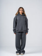 CHARCOAL WIDE LEG SWEATPANTS