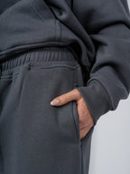 CHARCOAL WIDE LEG SWEATPANTS