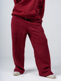 BURGUNDY WIDE LEG SWEATPANTS