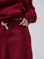 BURGUNDY WIDE LEG SWEATPANTS