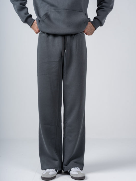 CHARCOAL WIDE LEG SWEATPANTS