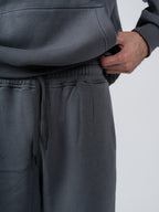 CHARCOAL WIDE LEG SWEATPANTS