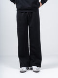 BLACK WIDE-LEG SWEATPANTS