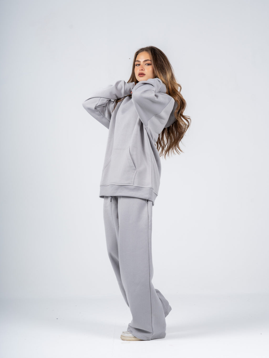 SILVER OVERSIZED HOODIE