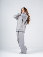 SILVER WIDE LEG SWEATPANTS