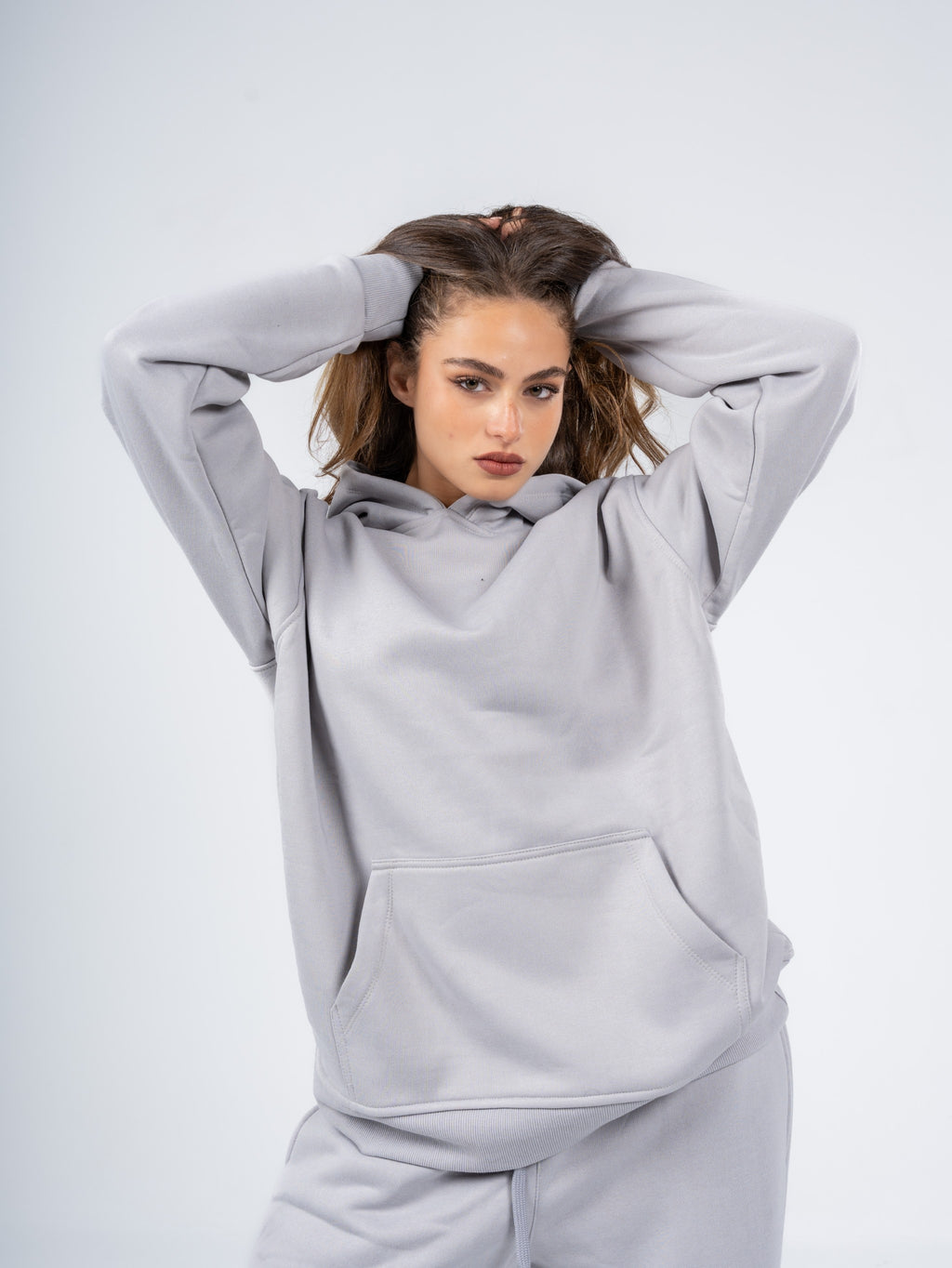 SILVER OVERSIZED HOODIE