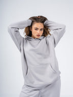 SILVER OVERSIZED HOODIE