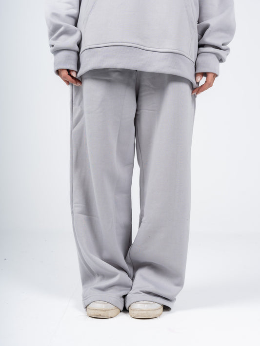 SILVER WIDE LEG SWEATPANTS