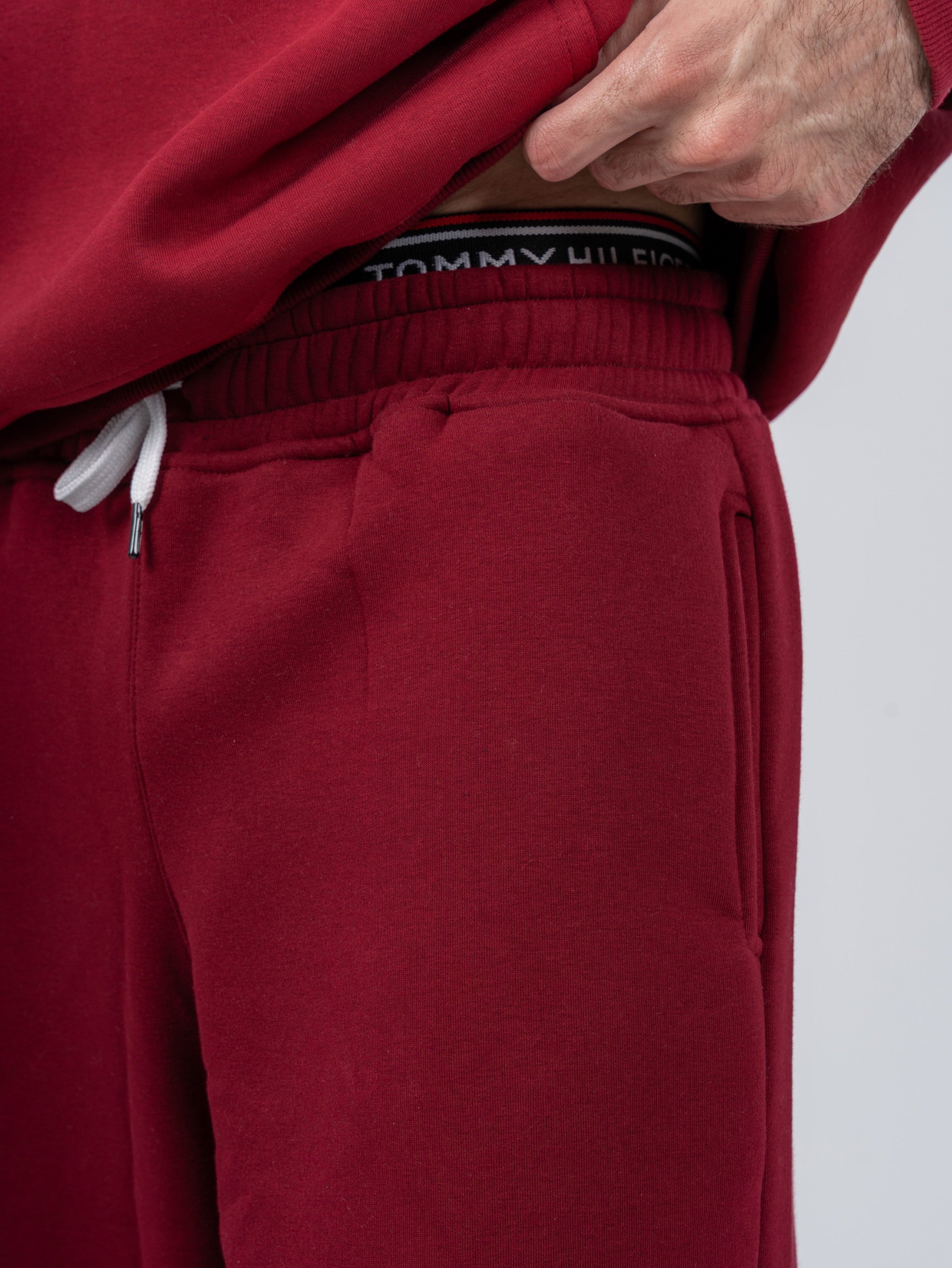BURGUNDY WIDE LEG SWEATPANTS