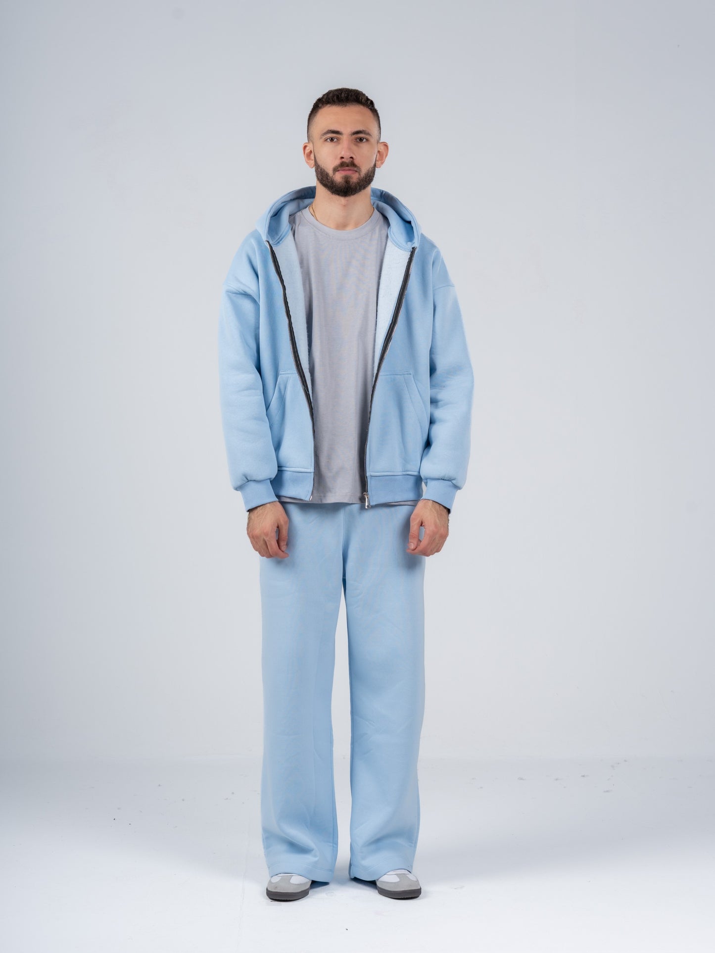 BABY BLUE ZIP-UP HOODIE