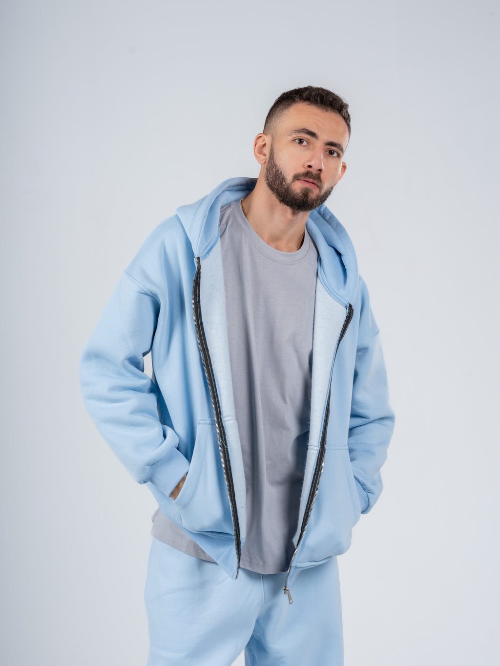 BABY BLUE ZIP-UP HOODIE