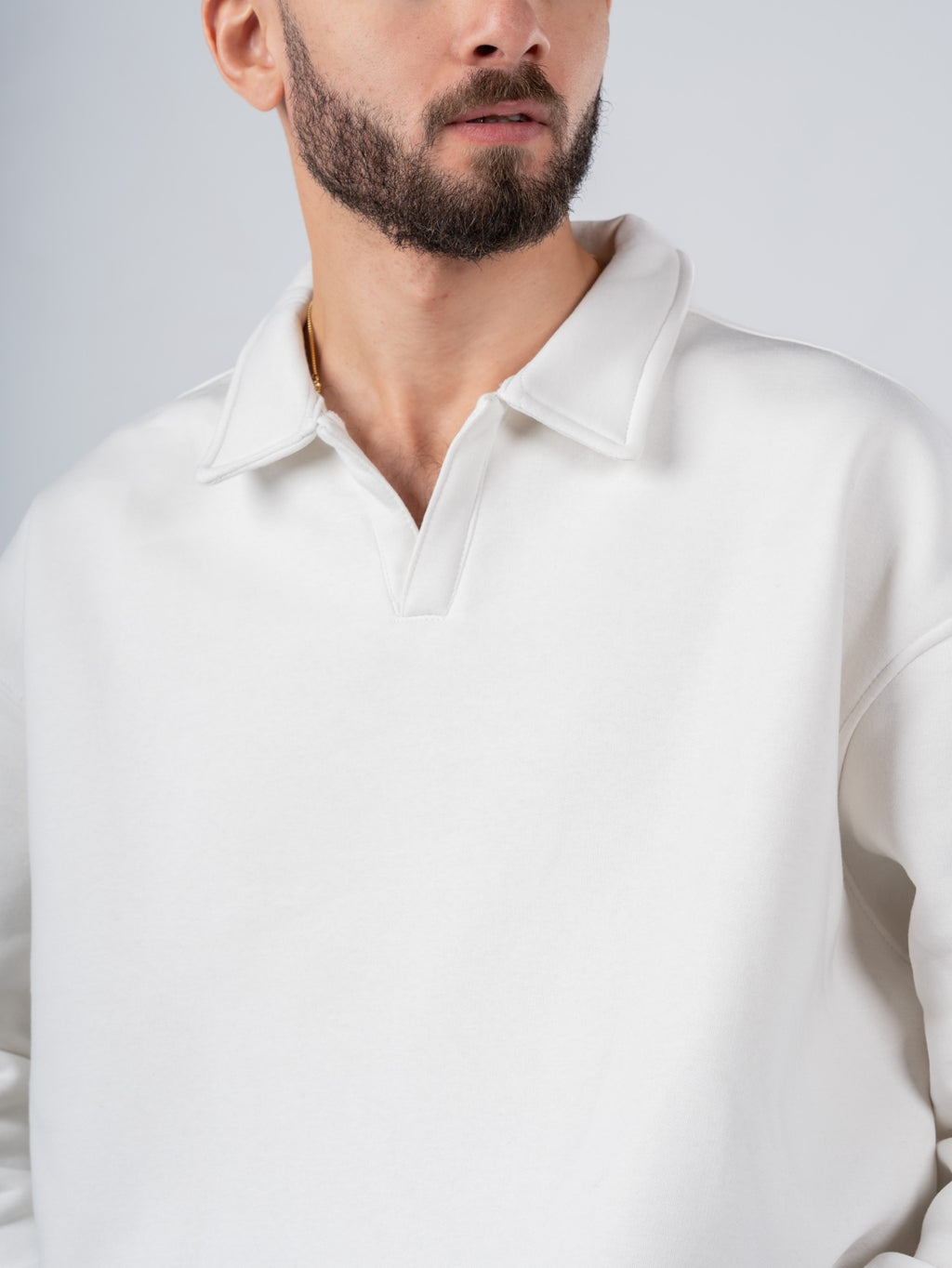 WHITE POLO SWEATSHIRT