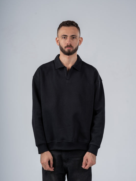 BLACK POLO SWEATSHIRT