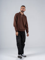 BROWN QUARTER-ZIP SWEATSHIRT