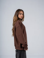 BROWN QUARTER-ZIP SWEATSHIRT