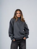 CHARCOAL QUARTER-ZIP SWEATSHIRT