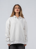 WHITE POLO SWEATSHIRT
