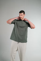 OLIVE RELAXED FIT T-SHIRT HEAVY WEIGHT
