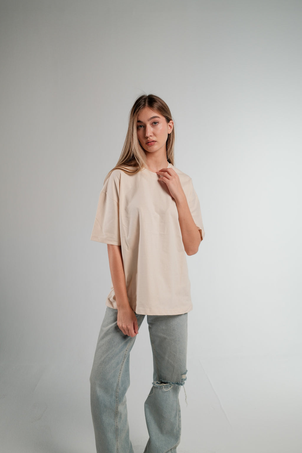 BEIGE OVERSIZED T-SHIRT HEAVY WEIGHT