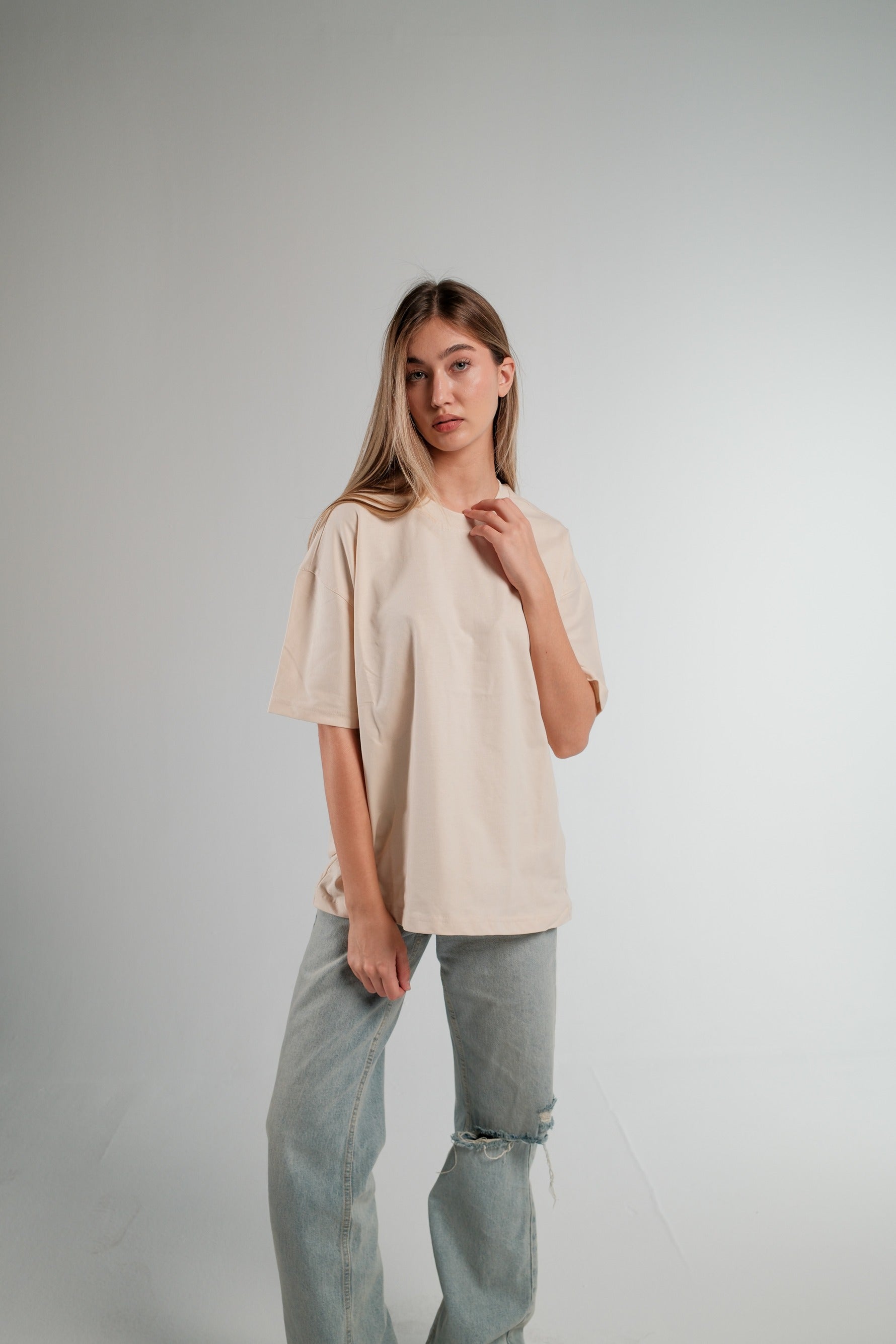 BEIGE OVERSIZED T-SHIRT HEAVY WEIGHT