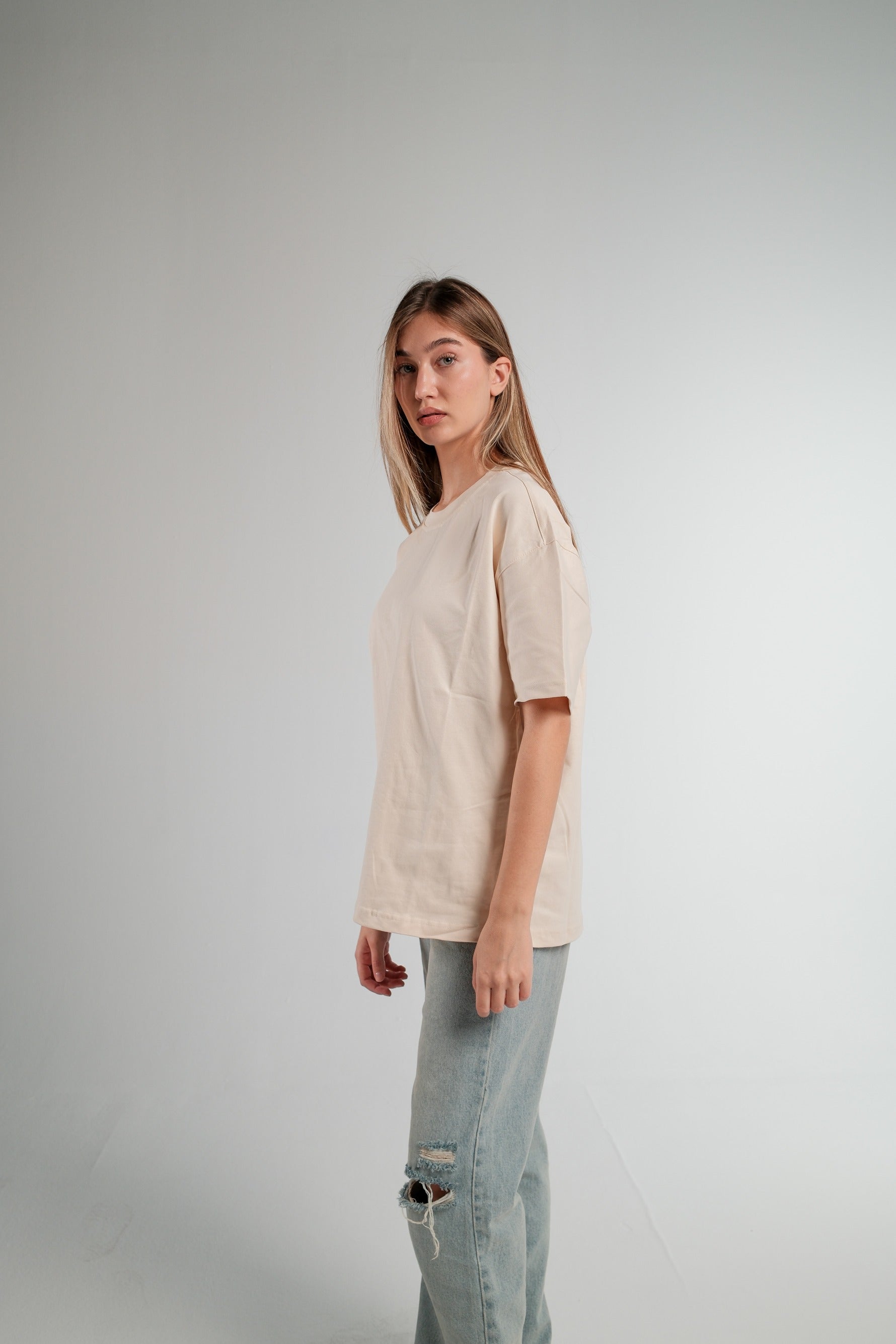 BEIGE OVERSIZED T-SHIRT HEAVY WEIGHT