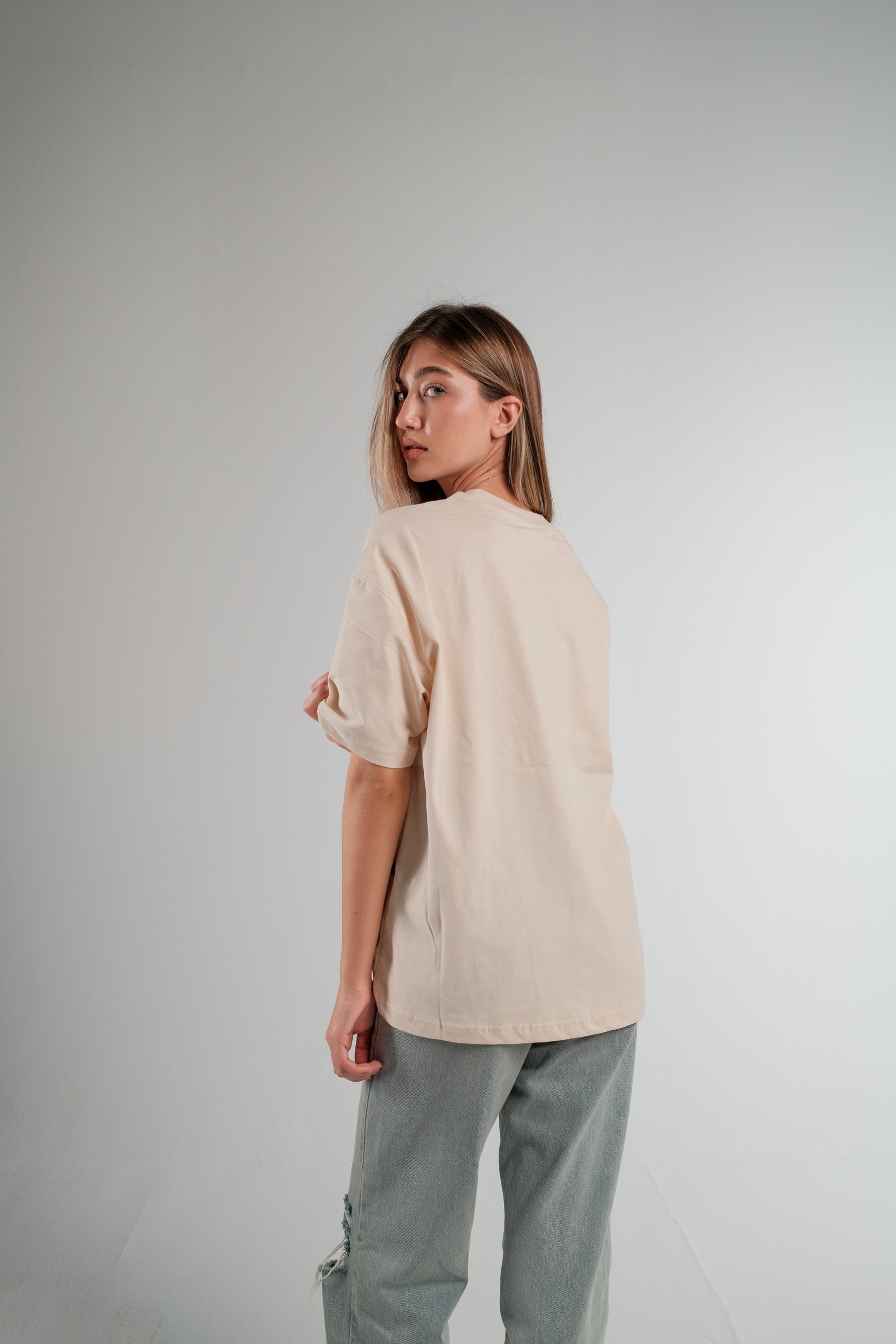 BEIGE OVERSIZED T-SHIRT HEAVY WEIGHT