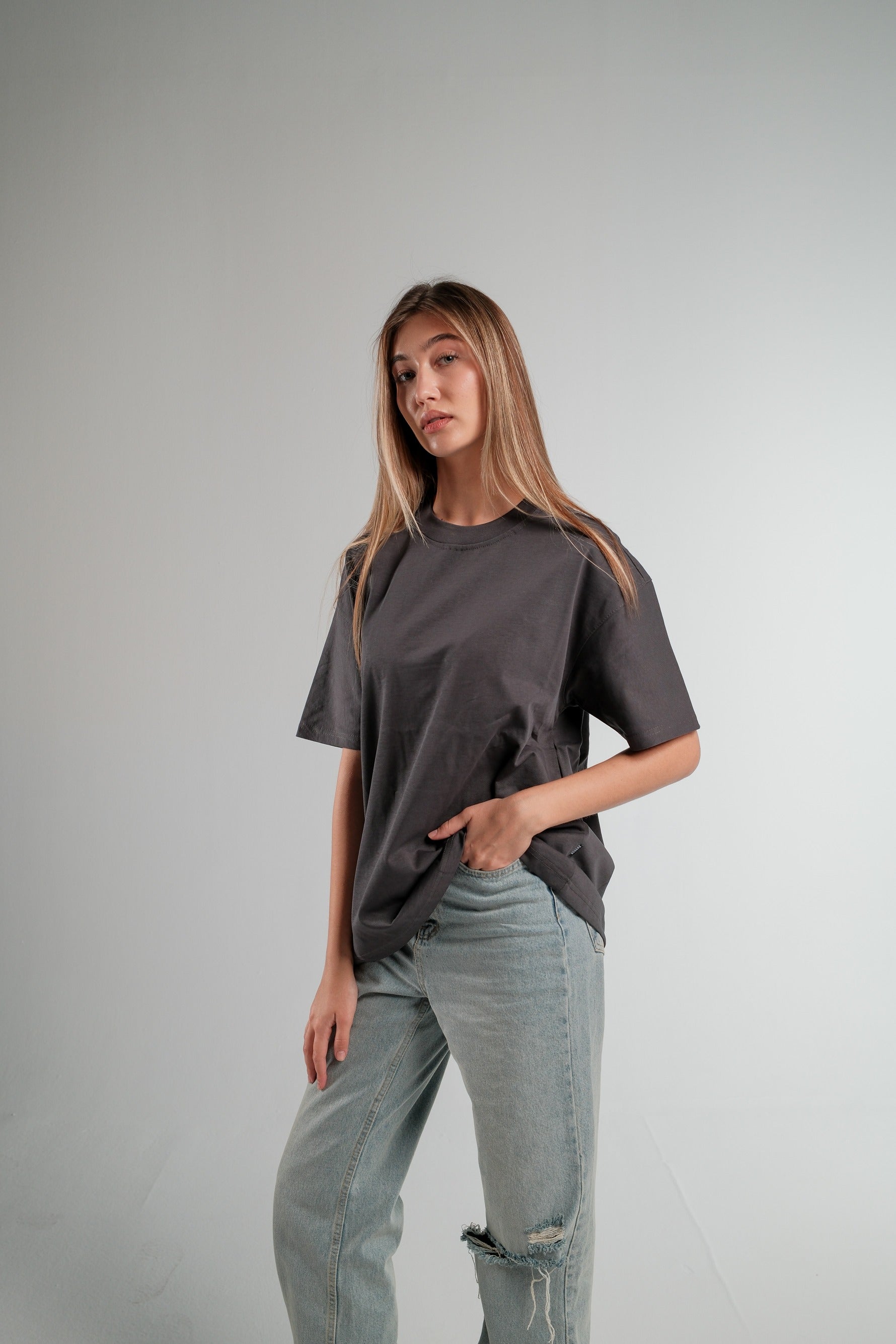 DARK GREY OVERSIZED T-SHIRT HEAVY WEIGHT